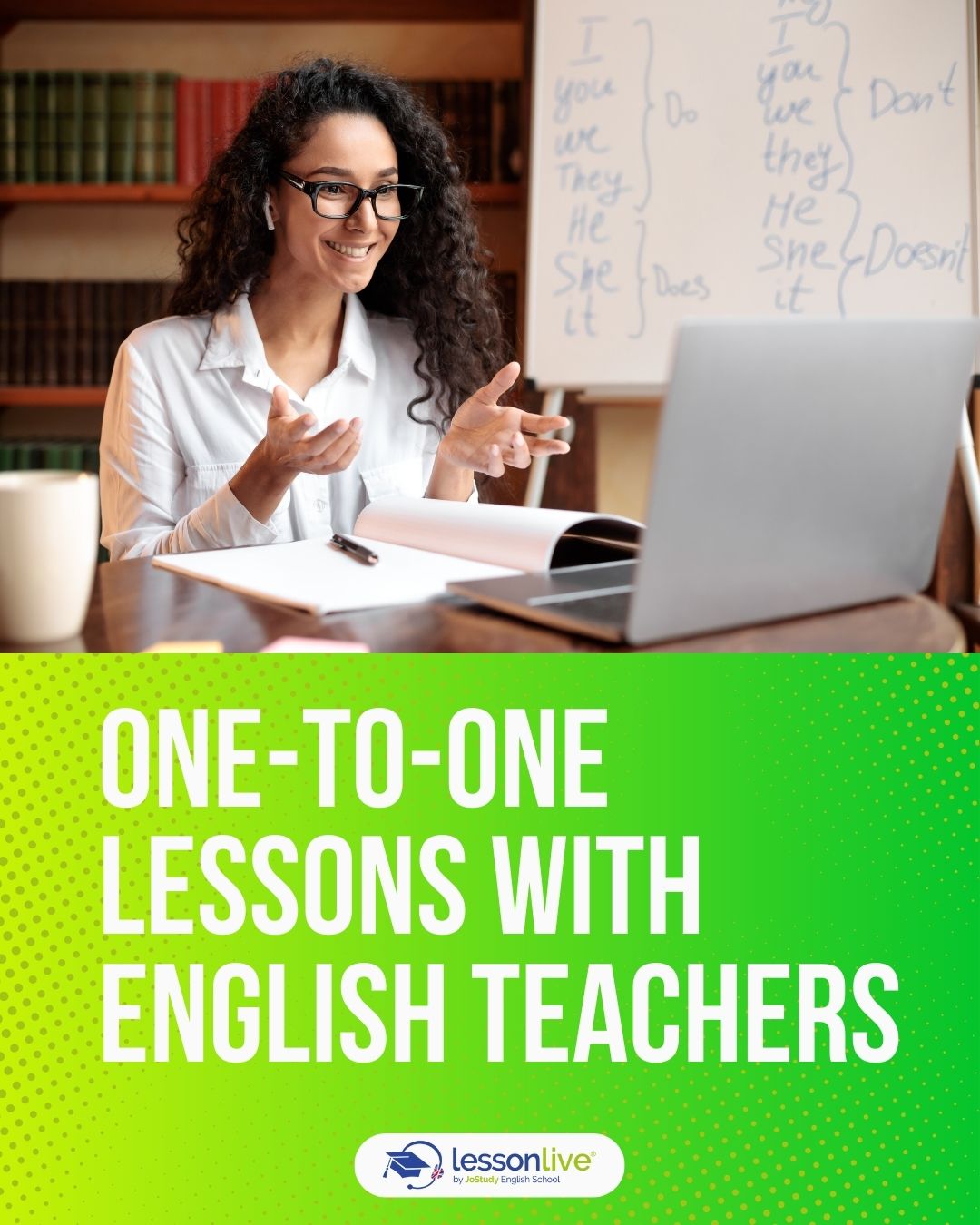 LESSON LIVE - ONLINE ENGLISH CURSES - ONE-TO-ONE LESSONS WITH ENGLISH TEACHERS